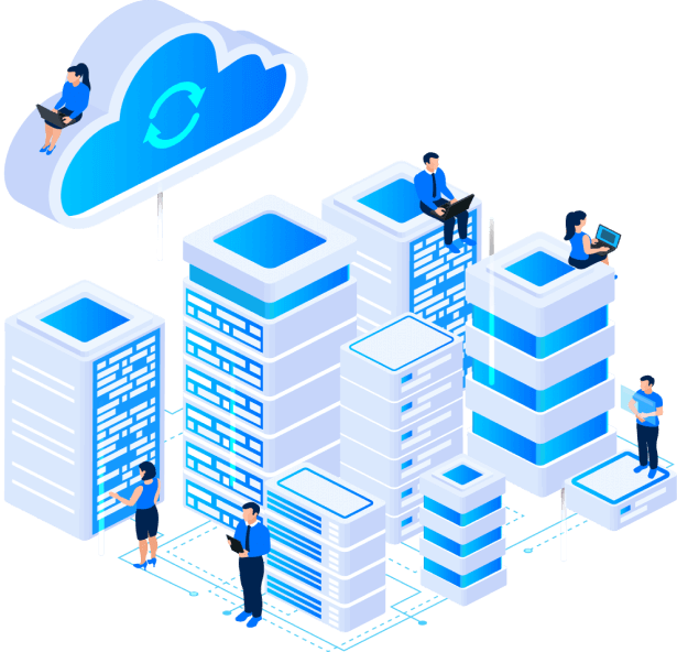 Cloud hosting support illustration
